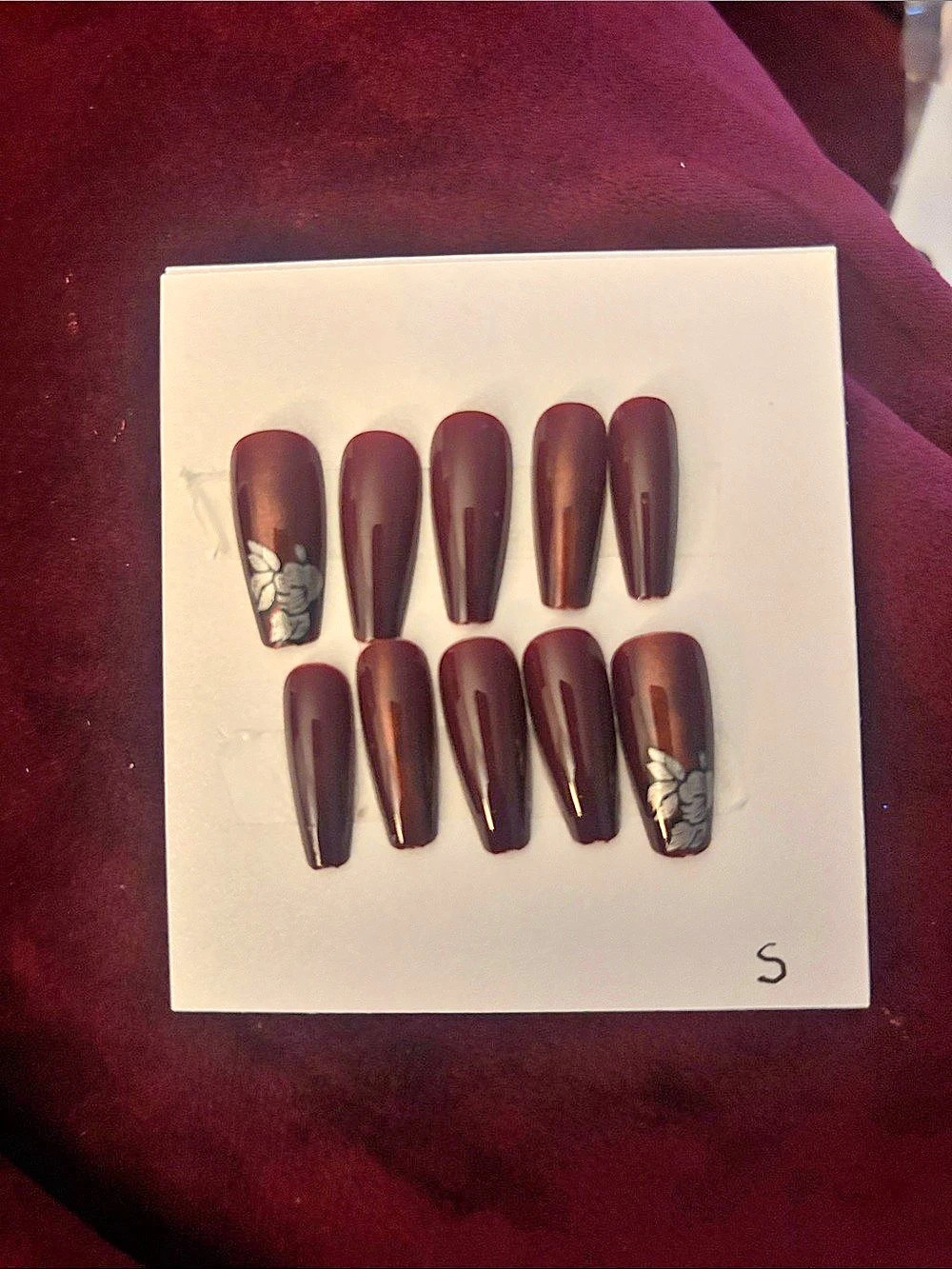 Brown & Black Press-On Nails Size Small